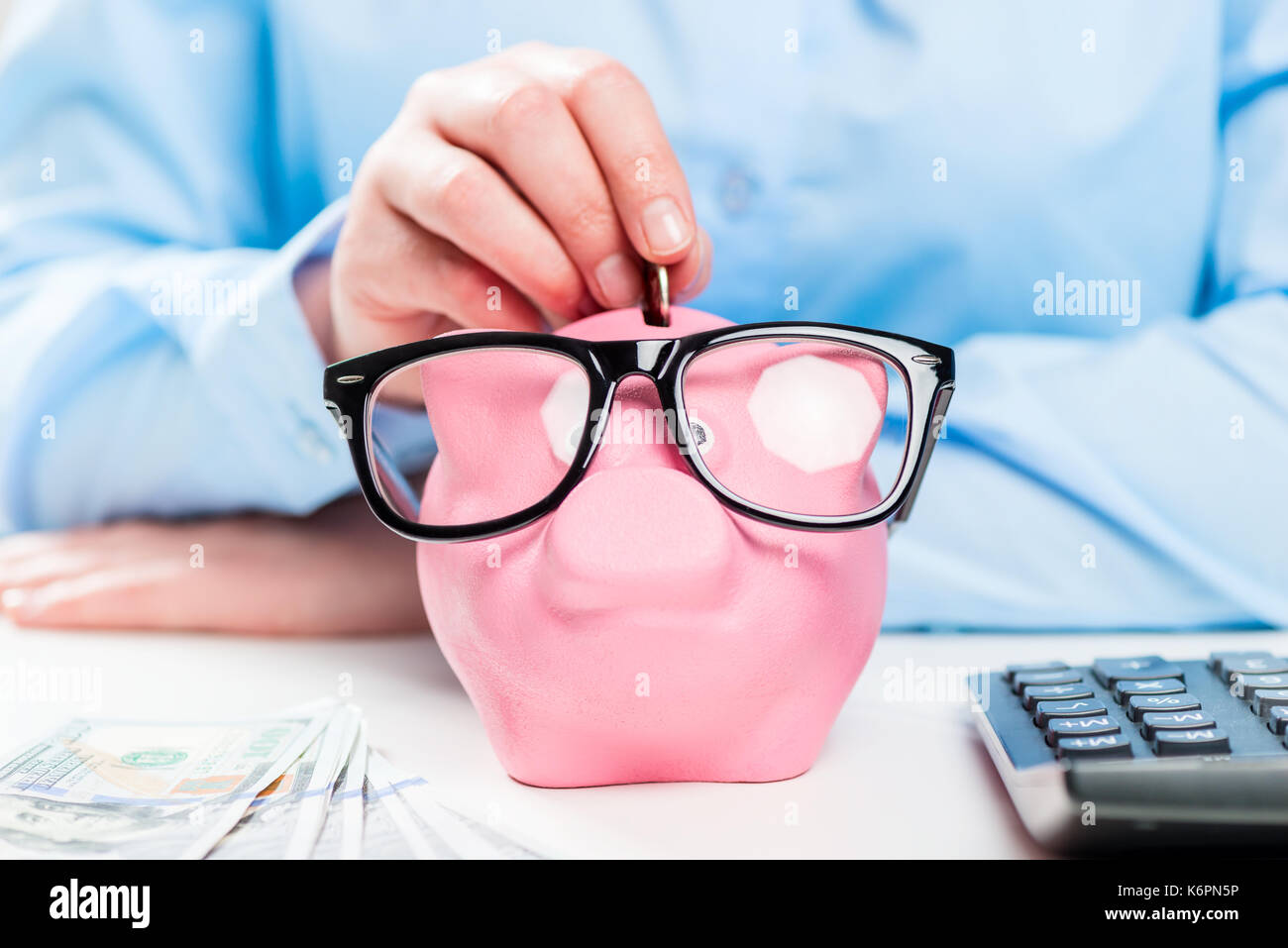 Concetto photography - l'accumulo di denaro è facile! Foto Stock