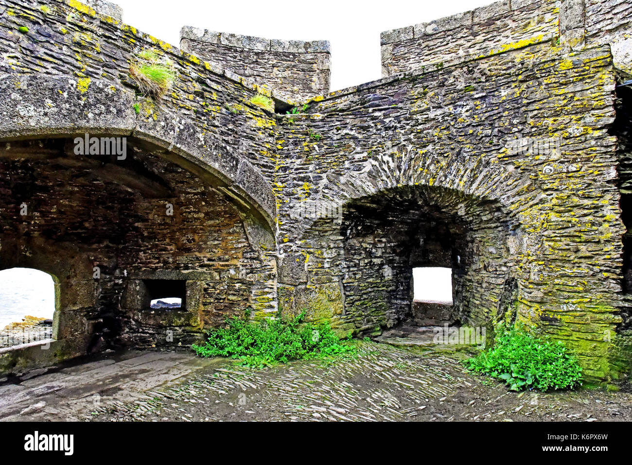 Falmouth cornwall pendennis point antica fortezza costiera Foto Stock