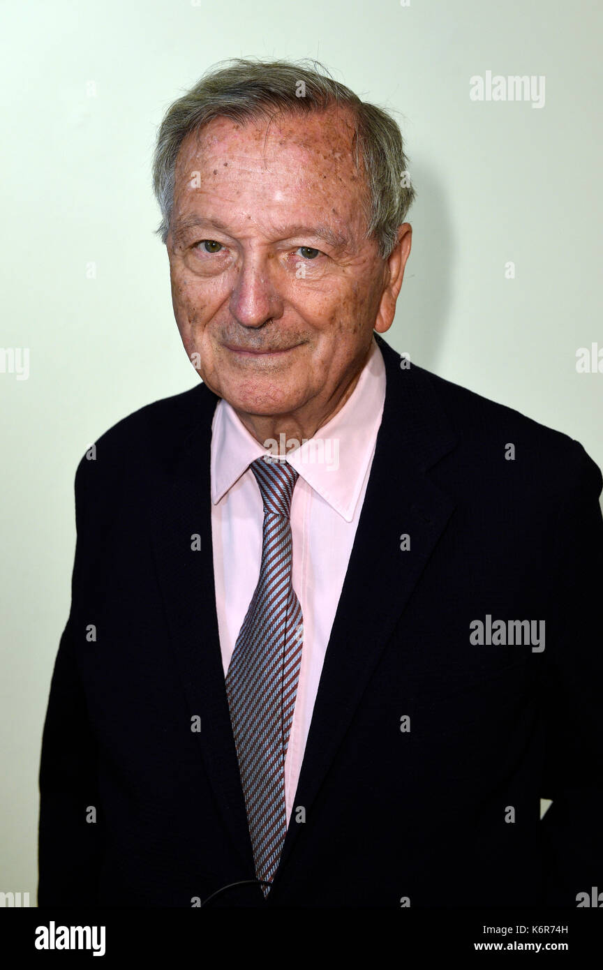 Berlino, Germania. Xii Sep, 2017. architetto spagnolo Rafael Moneo assiste l'annuncio dei vincitori del premio internazionale del premio d'arte "Praemium Imperiale' all ambasciata di Spagna il 12 settembre 2017 a Berlino, Germania credito: geisler-fotopress/alamy live news Foto Stock