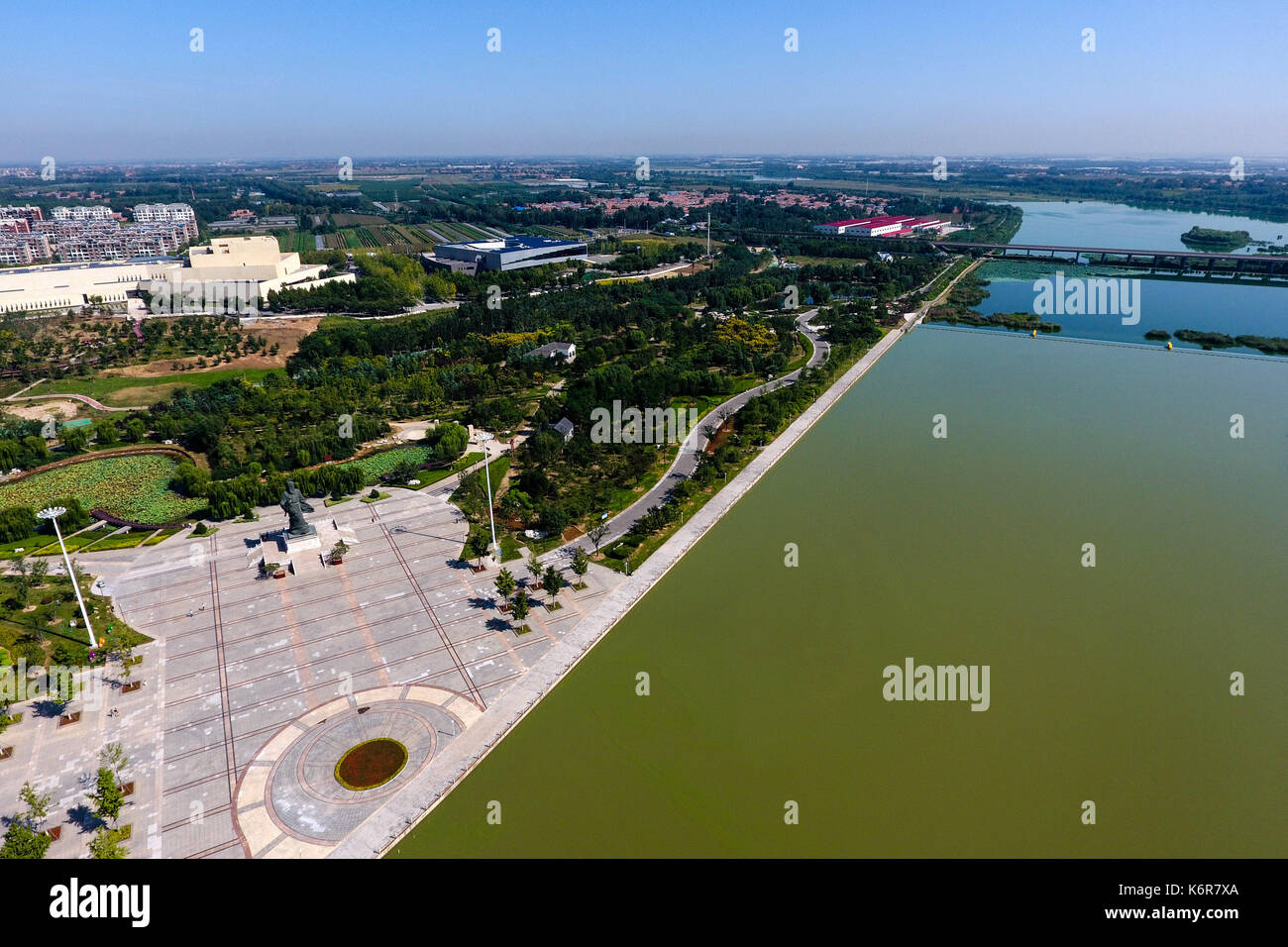 Zibo. Xiii Sep, 2017. Foto aeree prese su sept. 13, 2017 mostra una vista di linzi distretto, zibo città della Cina dell'est della provincia di Shandong. linzi utilizzato per essere la capitale dello stato di qi (479 ad-502 ad). Credito: guo xulei/xinhua/alamy live news Foto Stock