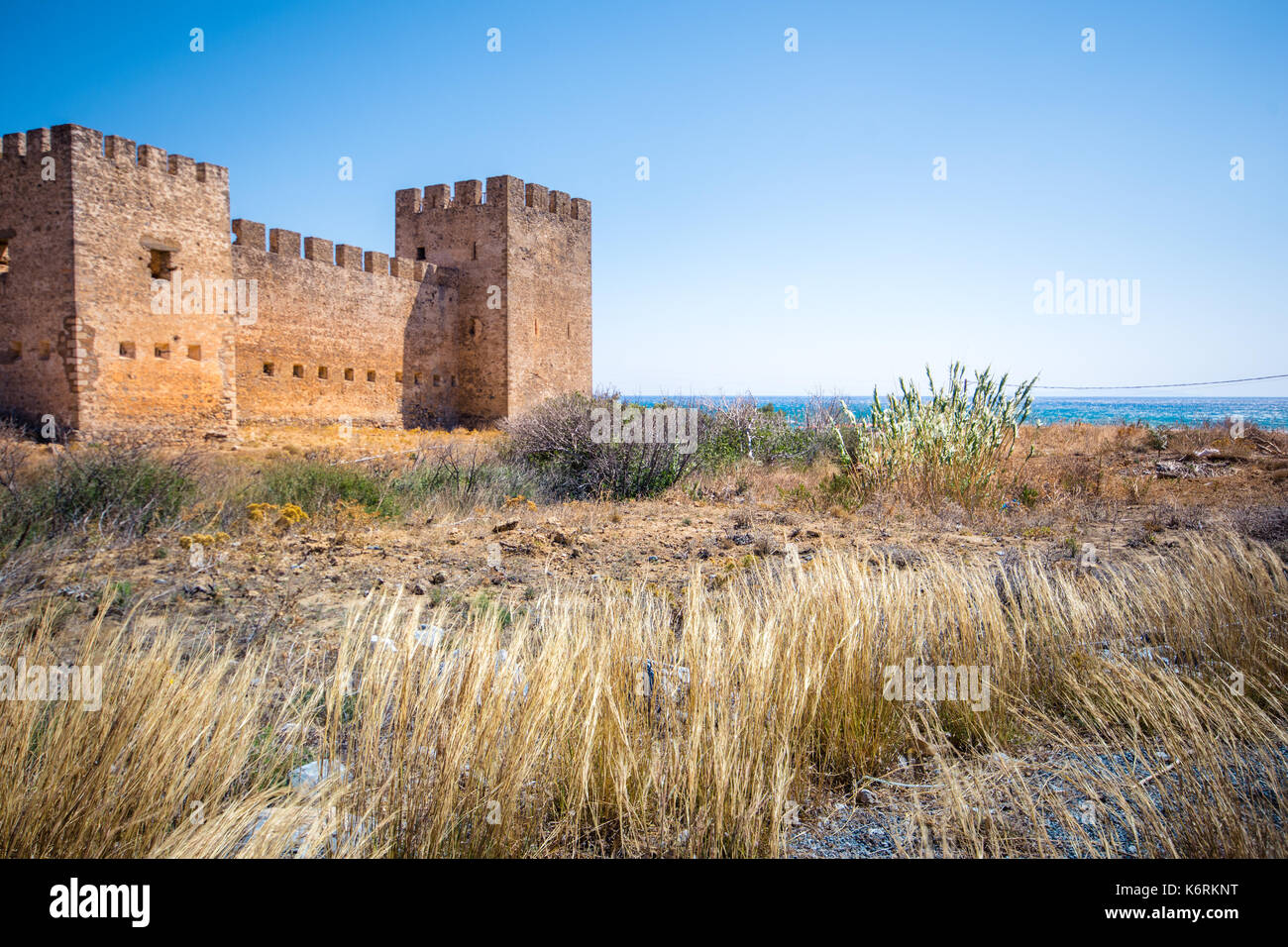 Castello di frangokastello beach, Creta, Grecia Foto Stock