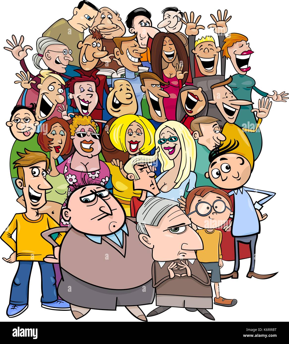 Illustrazione del fumetto di popoli diversi caratteri nella folla Immagine  e Vettoriale - Alamy