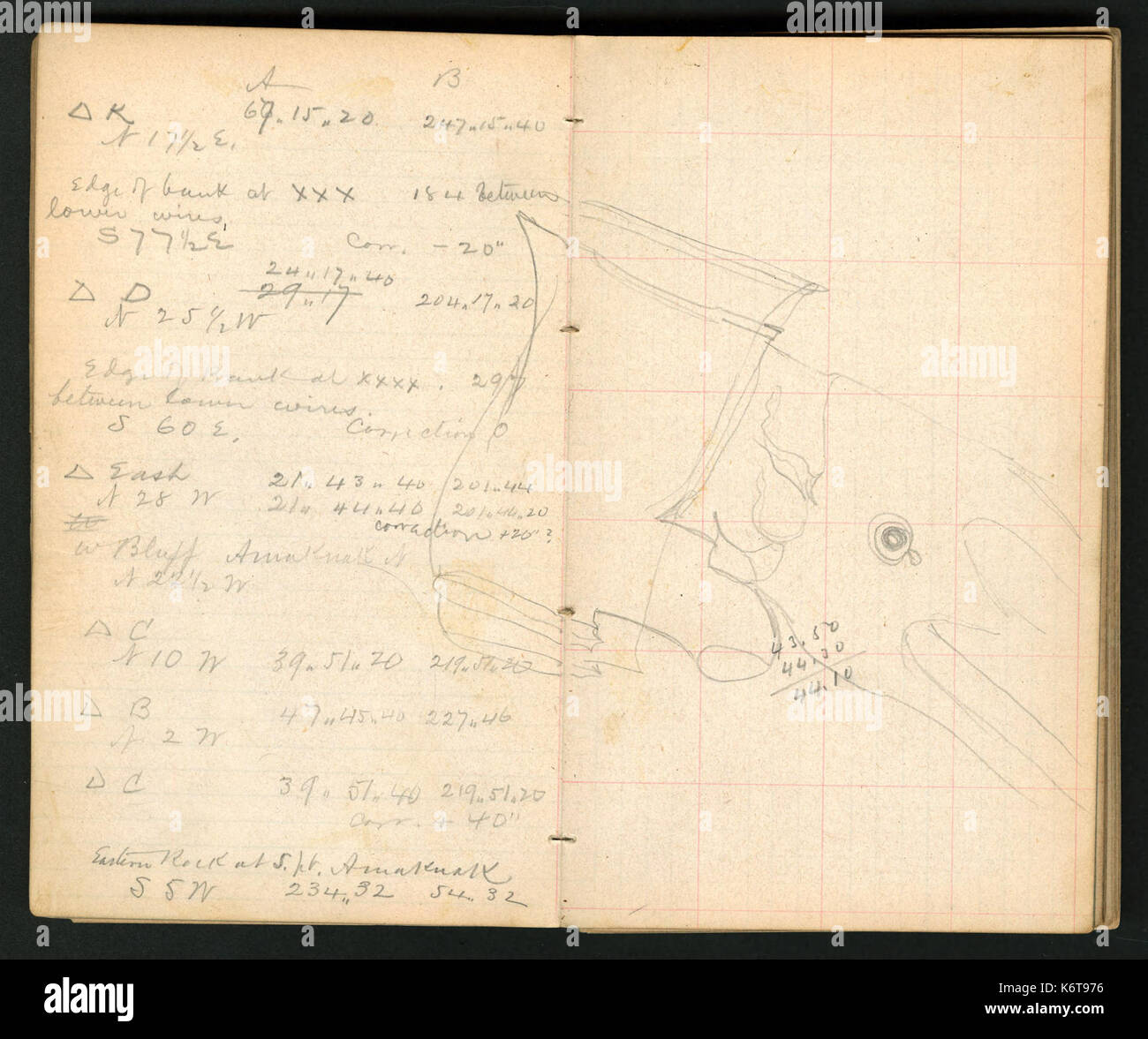 Note sul campo, 1871 1872 (pagine 21 e 22) BHL45850548 Foto Stock