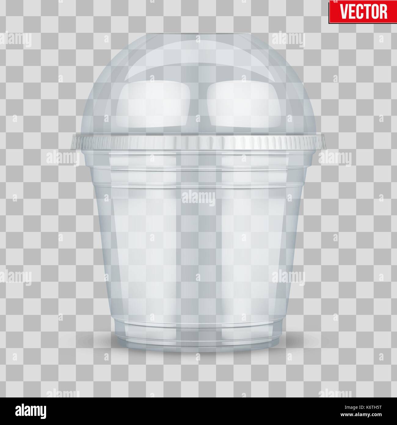 Tazza di plastica trasparente con sfera cappuccio della dome. Illustrazione Vettoriale