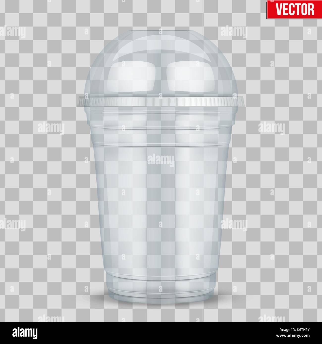 Tazza di plastica trasparente con sfera cappuccio della dome. Illustrazione Vettoriale
