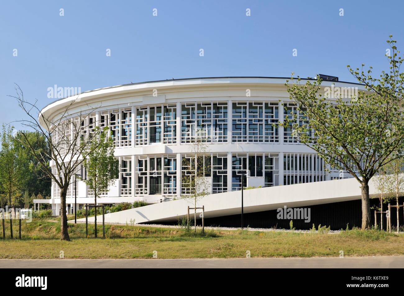 Francia, Nord, Villeneuve d'Ascq, edificio che ospita il Centro di apprendimento innovazione sul campus della Università di Lille 1 Foto Stock