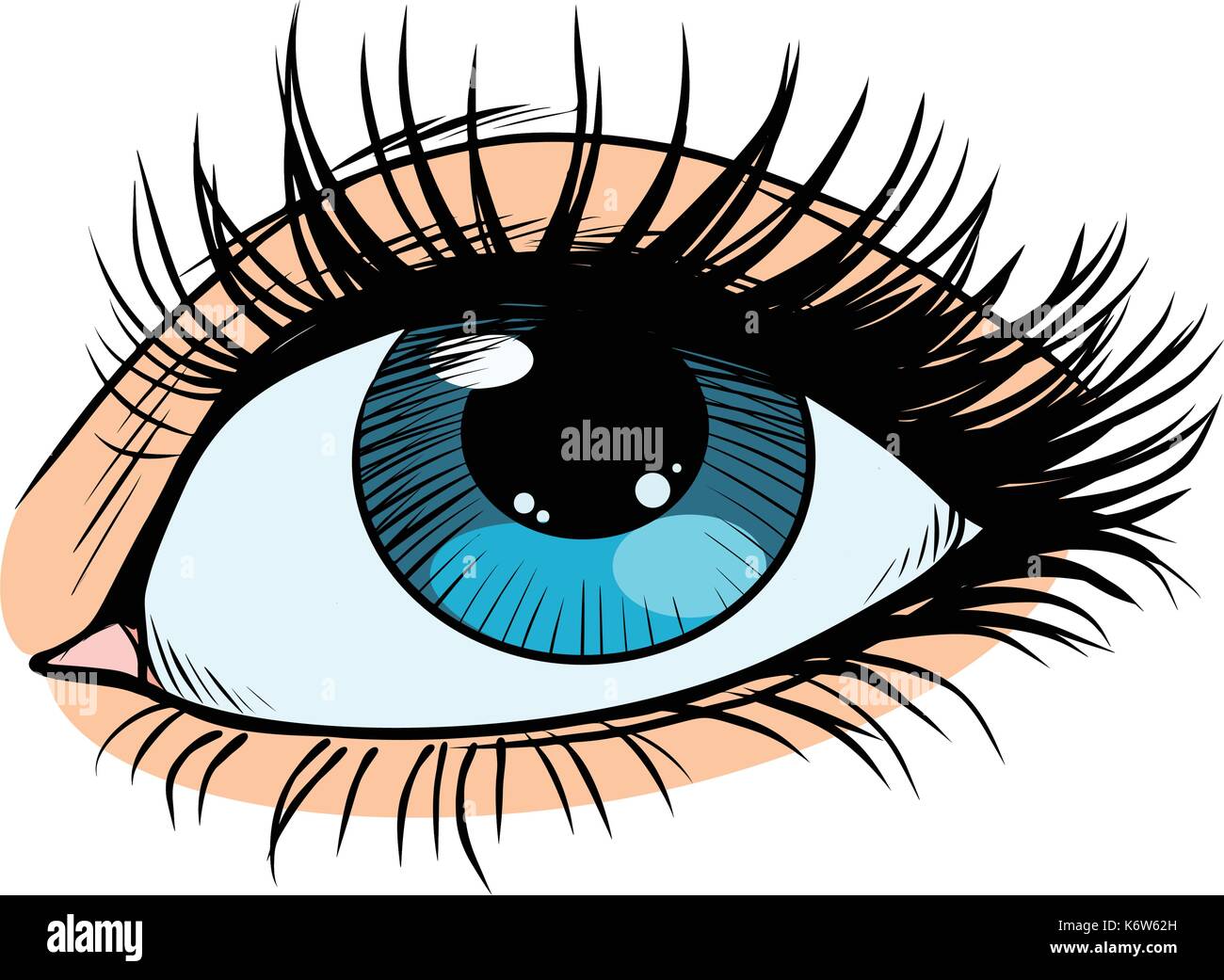 Gli occhi di femmina con pupilla blu Illustrazione Vettoriale