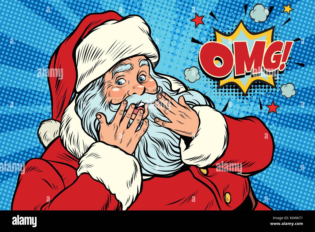 Omg sorpresa di Babbo Natale di reazione Illustrazione Vettoriale