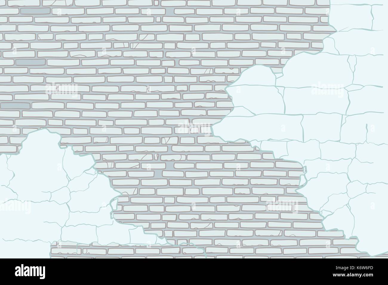 Il vecchio muro di mattoni con peeling paint illustrazione vettoriale Illustrazione Vettoriale