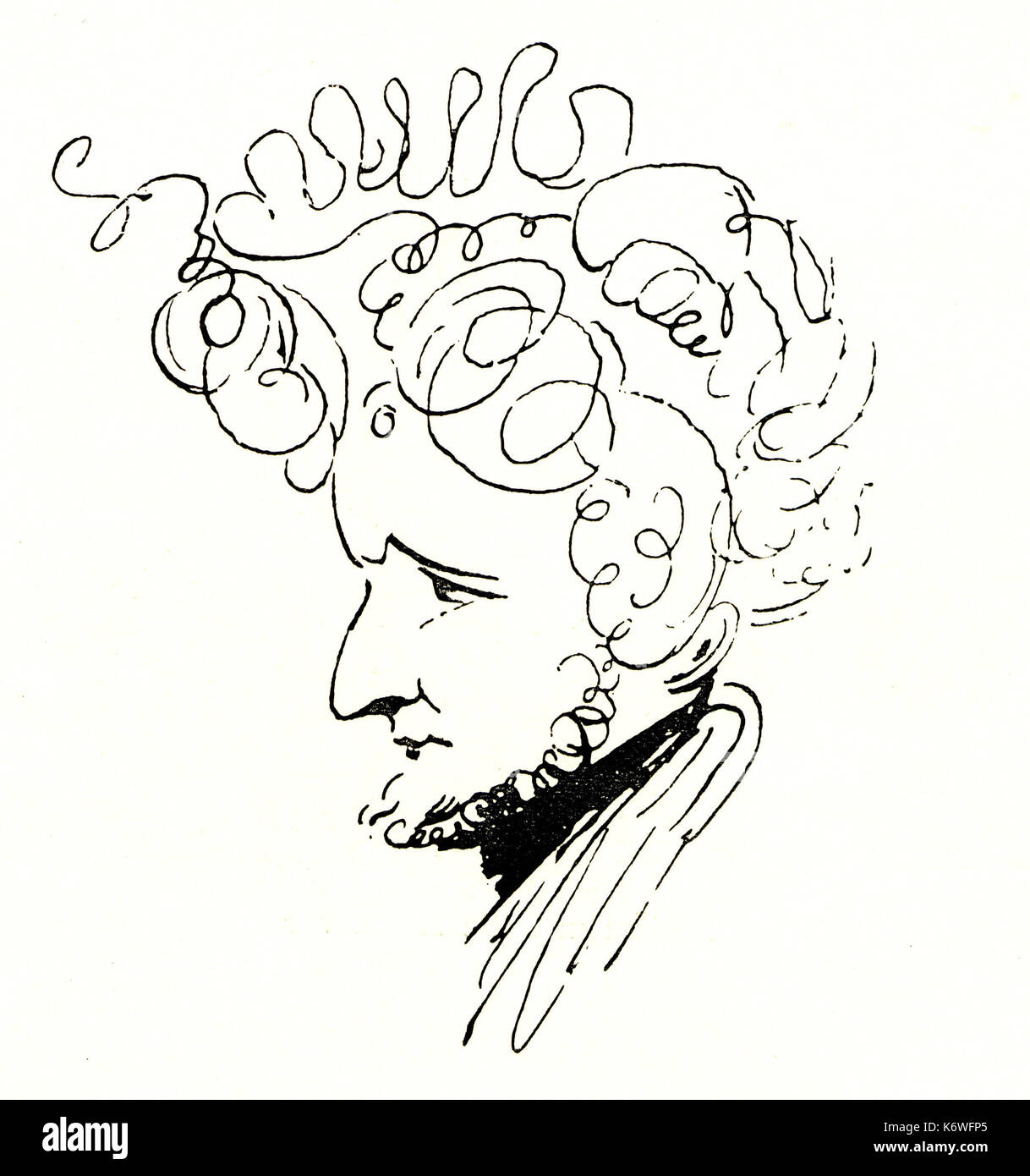 BERLIOZ - caricatura di artista sconosciuto il compositore francese (1803-1869) Foto Stock