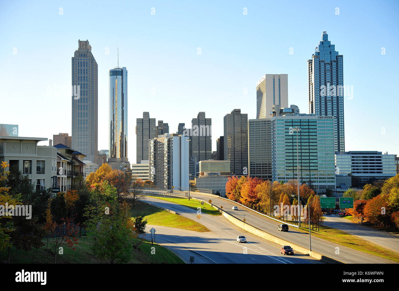 Skyline con grattacieli, atlanta, georgia, Stati Uniti d'America Foto Stock