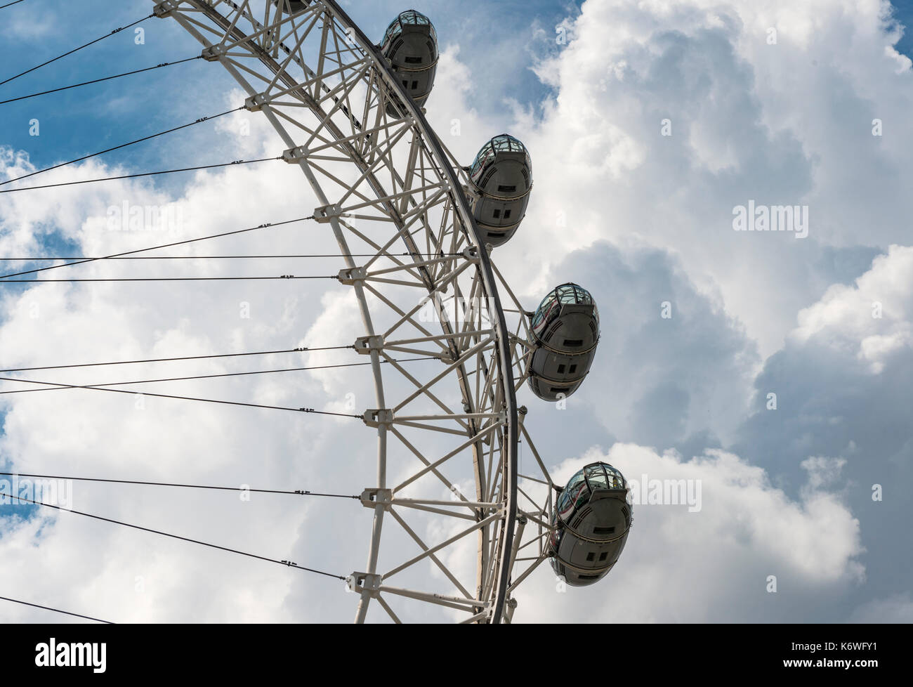 Capsule, London Eye, vista parziale, Londra, Inghilterra, Gran Bretagna Foto Stock