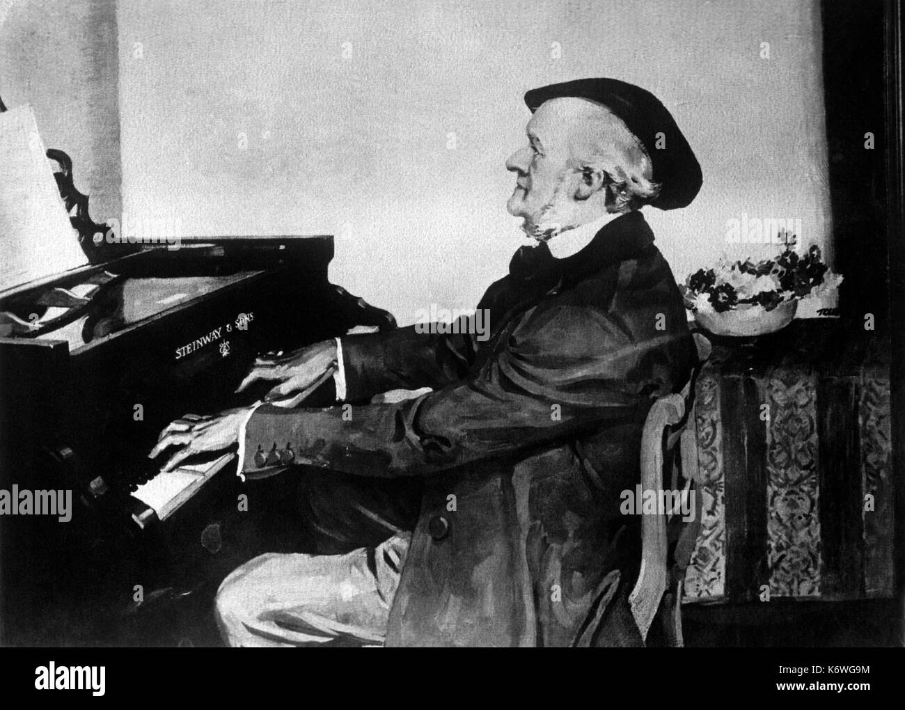 Richard WAGNER - suonare il pianoforte Steinway Pianoforte del compositore tedesco & autore, 1813-1883 Foto Stock