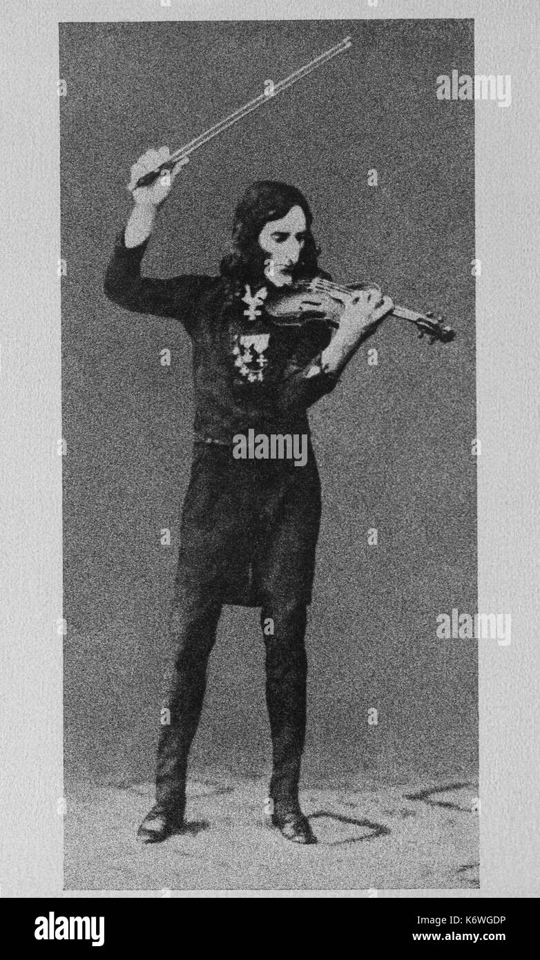 Paganini - suonare il violino - 1831 Daguerrotype Italiano violinista e compositore (1782-1840) Foto Stock