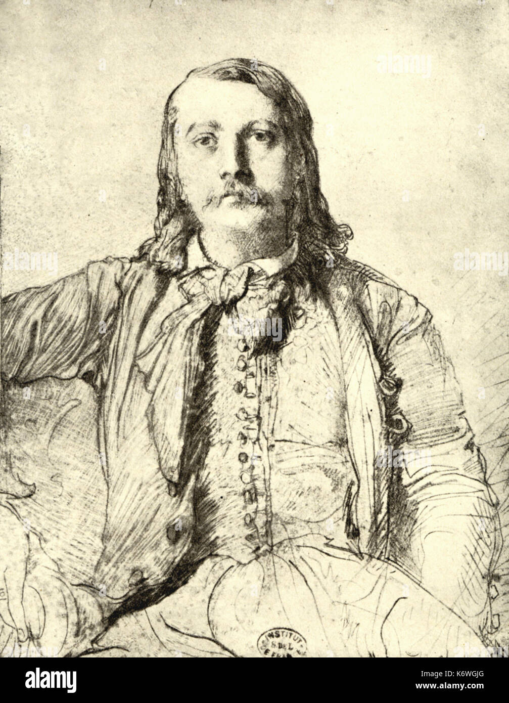 GAUTIER, Théophile - ritratto da Chasseriau romanziere francese e giornalista, 1811-1872. Berlioz connessione. Foto Stock