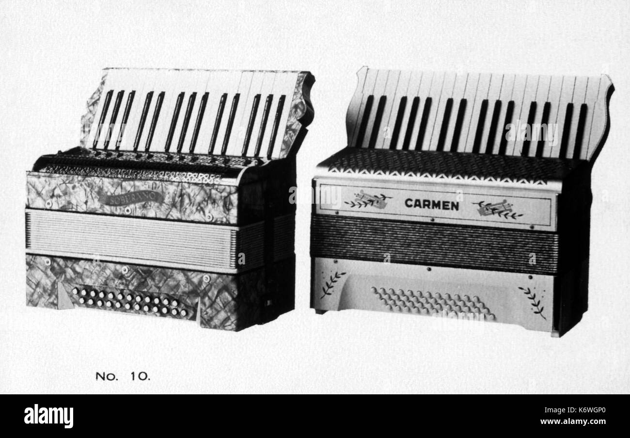 Fisarmonica - Annuncio per fisarmonica Carmen. Foto Stock