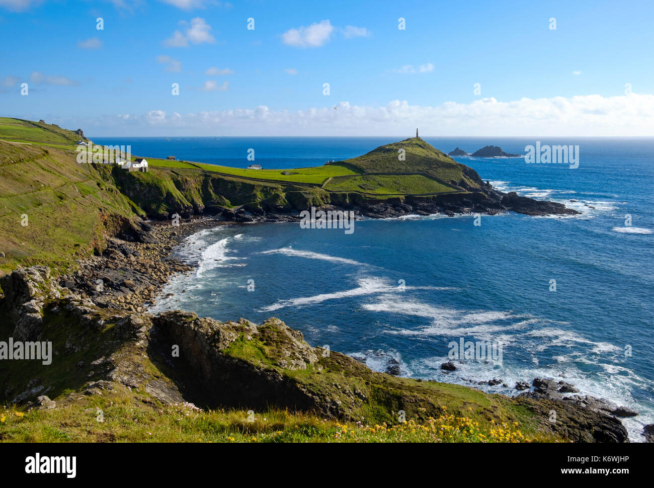 Cape Cornwall, vicino a St just in penwith, Cornwall, Inghilterra, Gran Bretagna Foto Stock