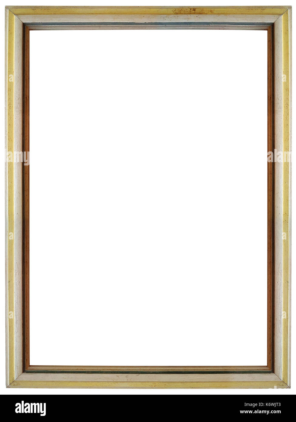 Vecchio e semplice di legno Grungy Cornice immagine intaglio Foto Stock