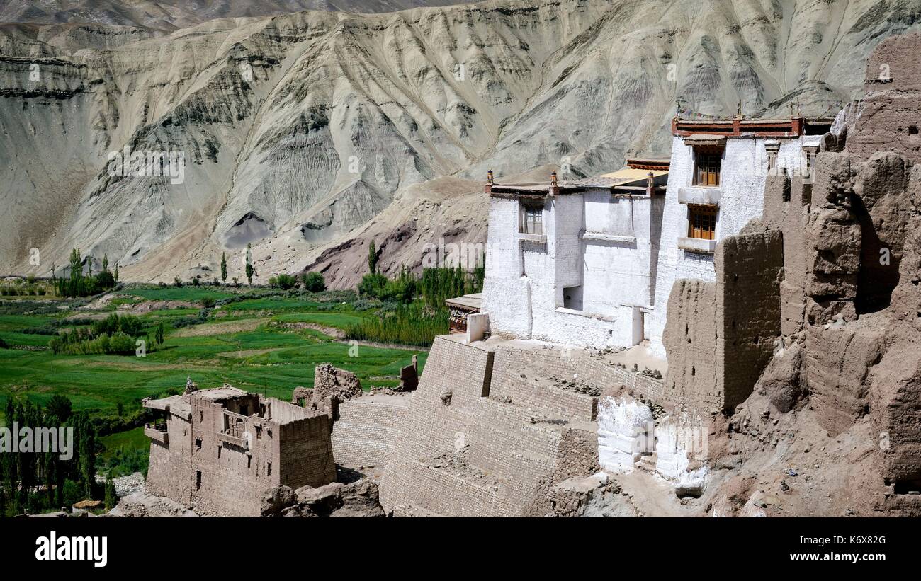 India, dello Stato del Jammu e Kashmir, Himalaya, Ladakh, Indus Valle, monastero buddista di Basgo Foto Stock