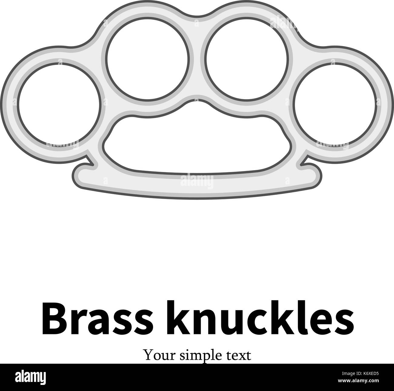 Illustrazione vettoriale di una icona di piana brass knuckles Illustrazione Vettoriale