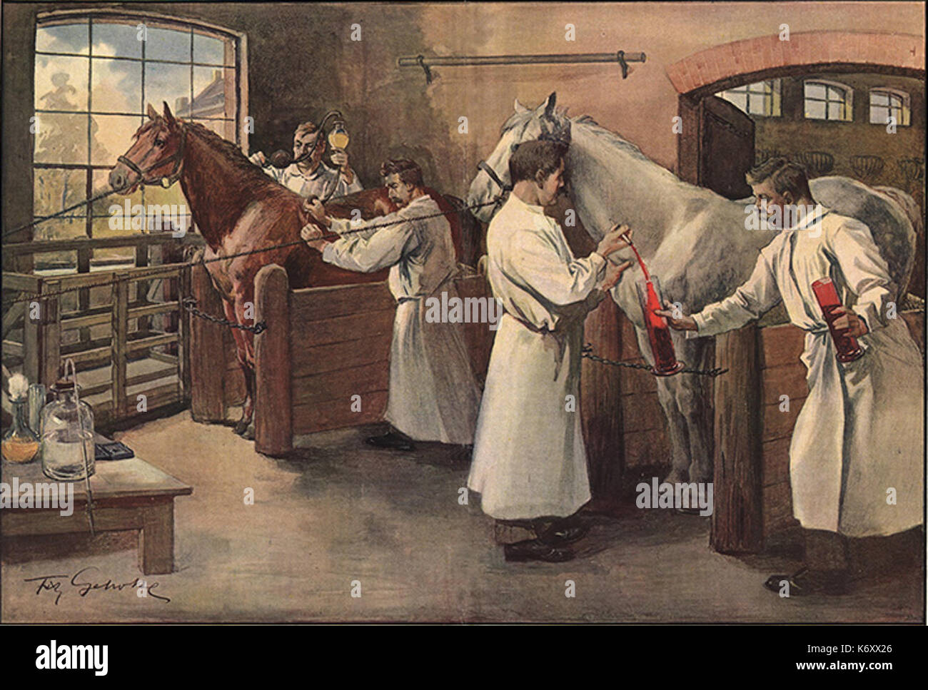 Fritz Gehrke Die Gewinnung des Diphtherieserums Foto Stock