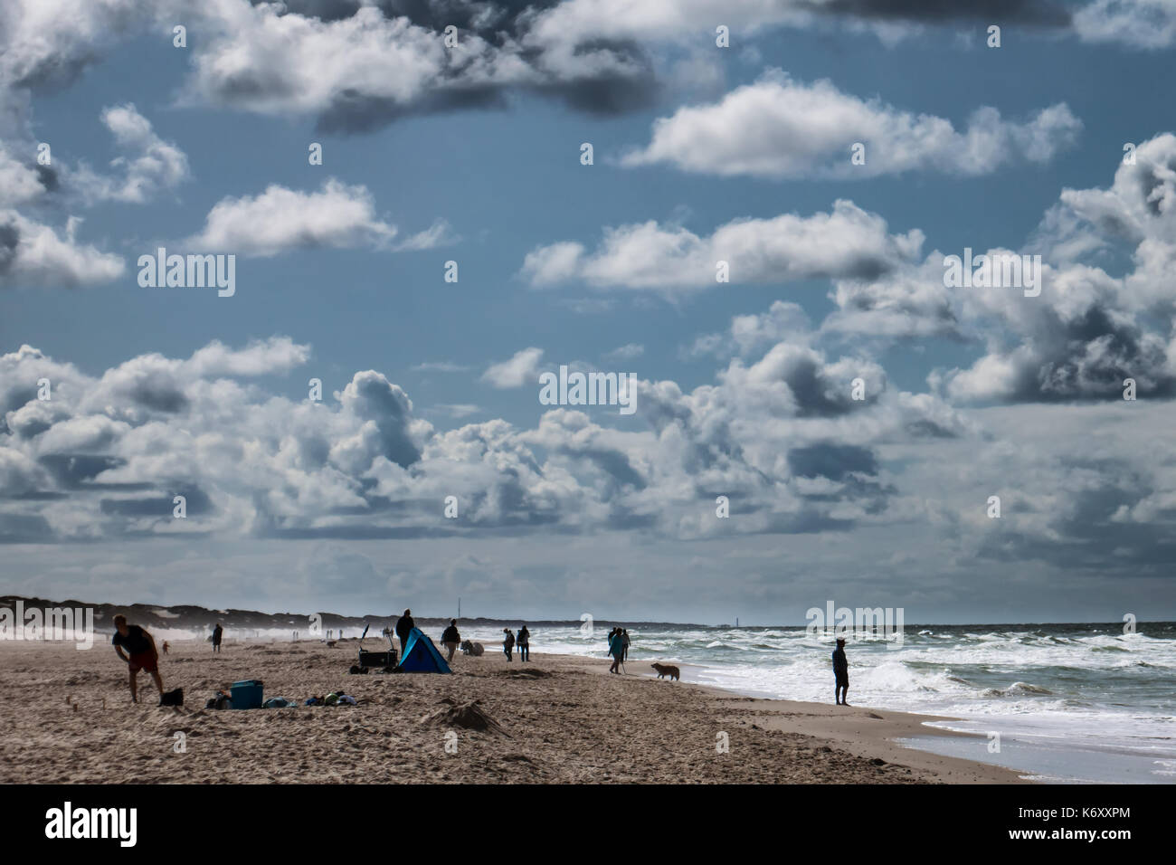 Henne spiaggia presso il danese costa del Mare del Nord Foto Stock