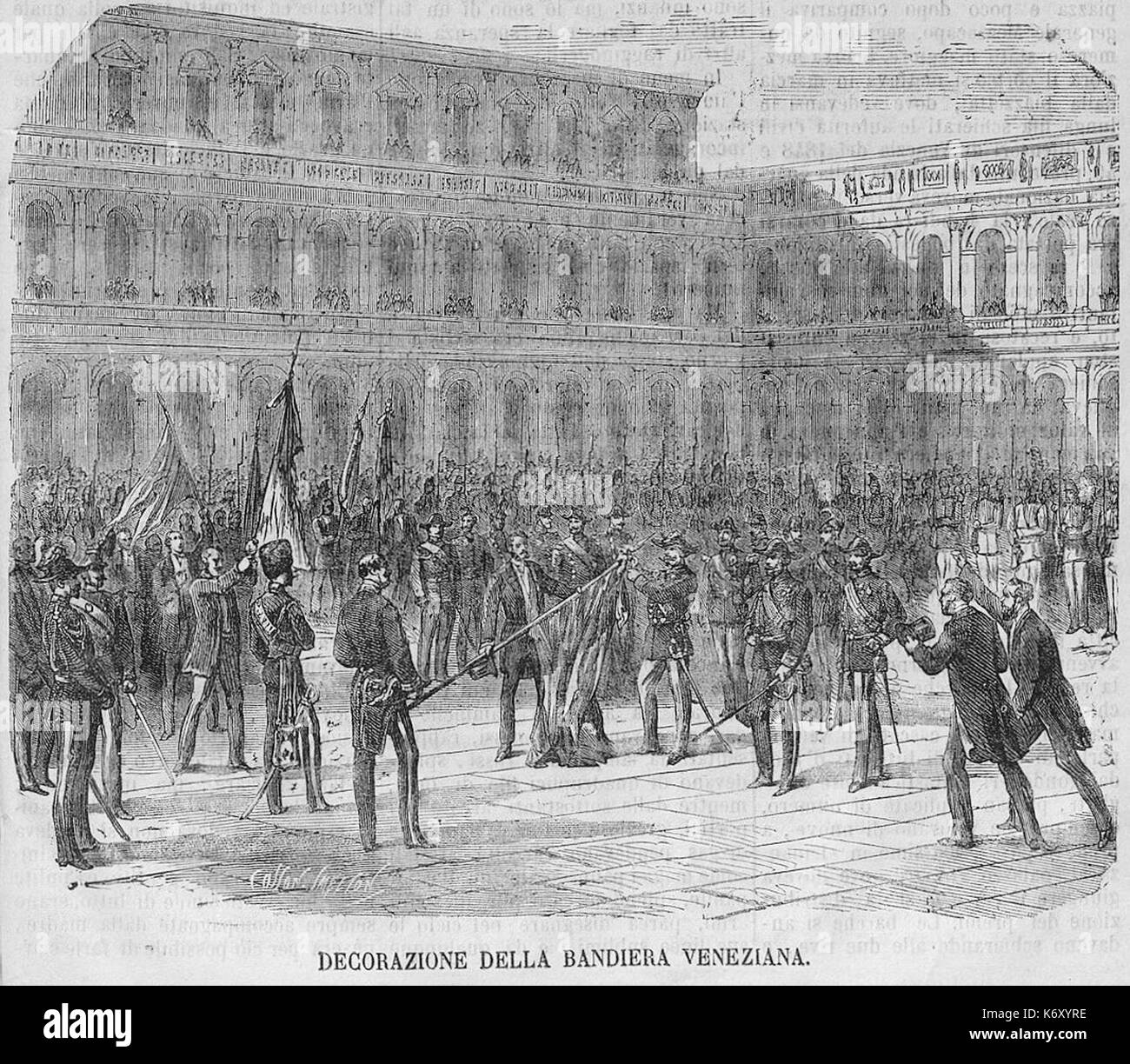 Emporio Pittoresco 1866, p. 1217 Decorazione della bandiera veneta Foto Stock