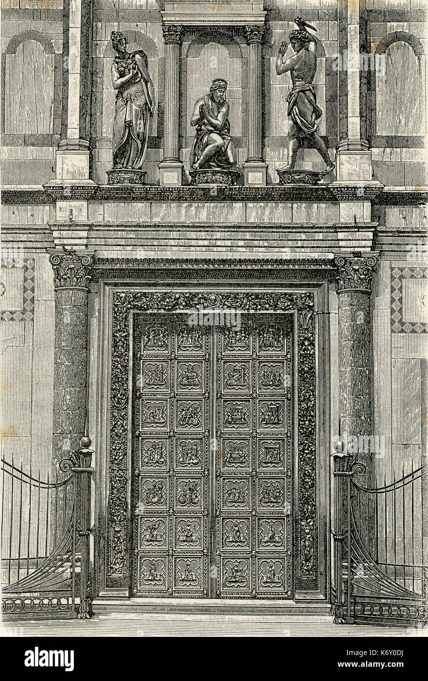 Battistero di Firenze Porta Andrea Pisano Foto Stock