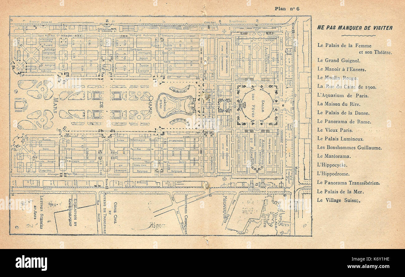 Expo 1900 piano divisione 6 Foto Stock