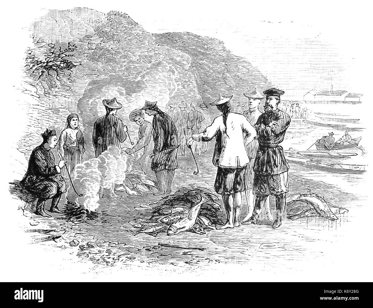 Mercato del Pesce a NICOLAYEVSK Foto Stock