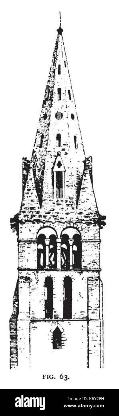 Figura 63 la torre e la guglia di Chamant Foto Stock