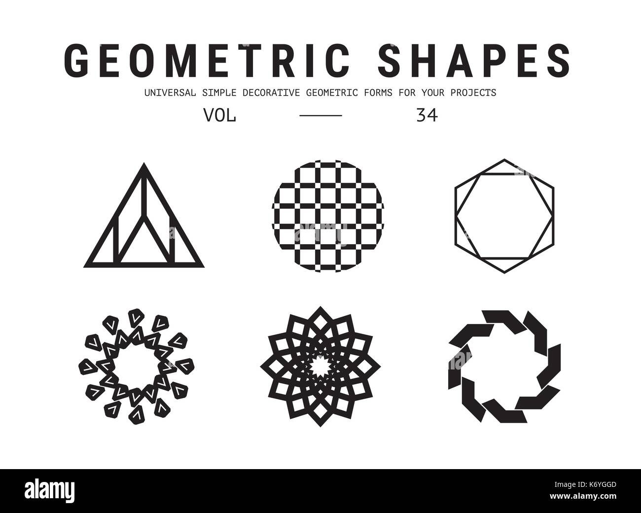 Universal forme geometriche impostate Illustrazione Vettoriale