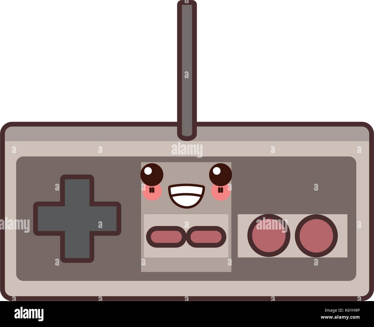 Vecchia console gamepad carino kawaii cartoon Illustrazione Vettoriale