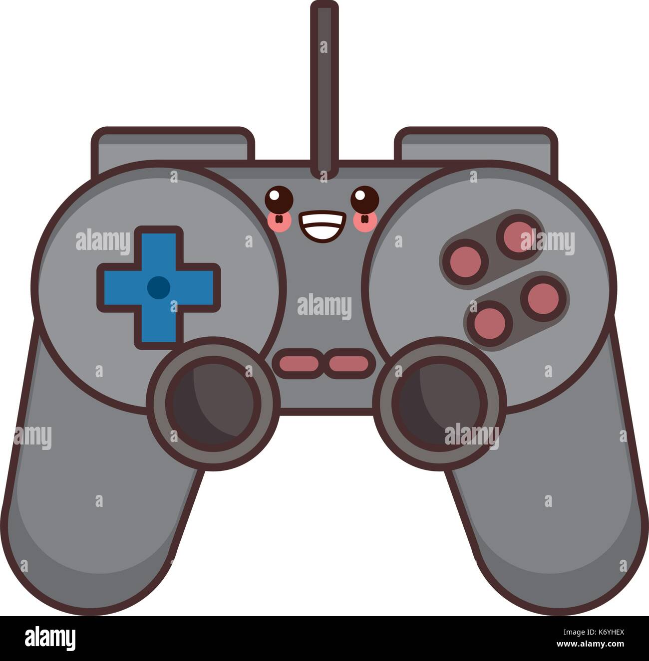 Console console gamepad carino kawaii cartoon Illustrazione Vettoriale