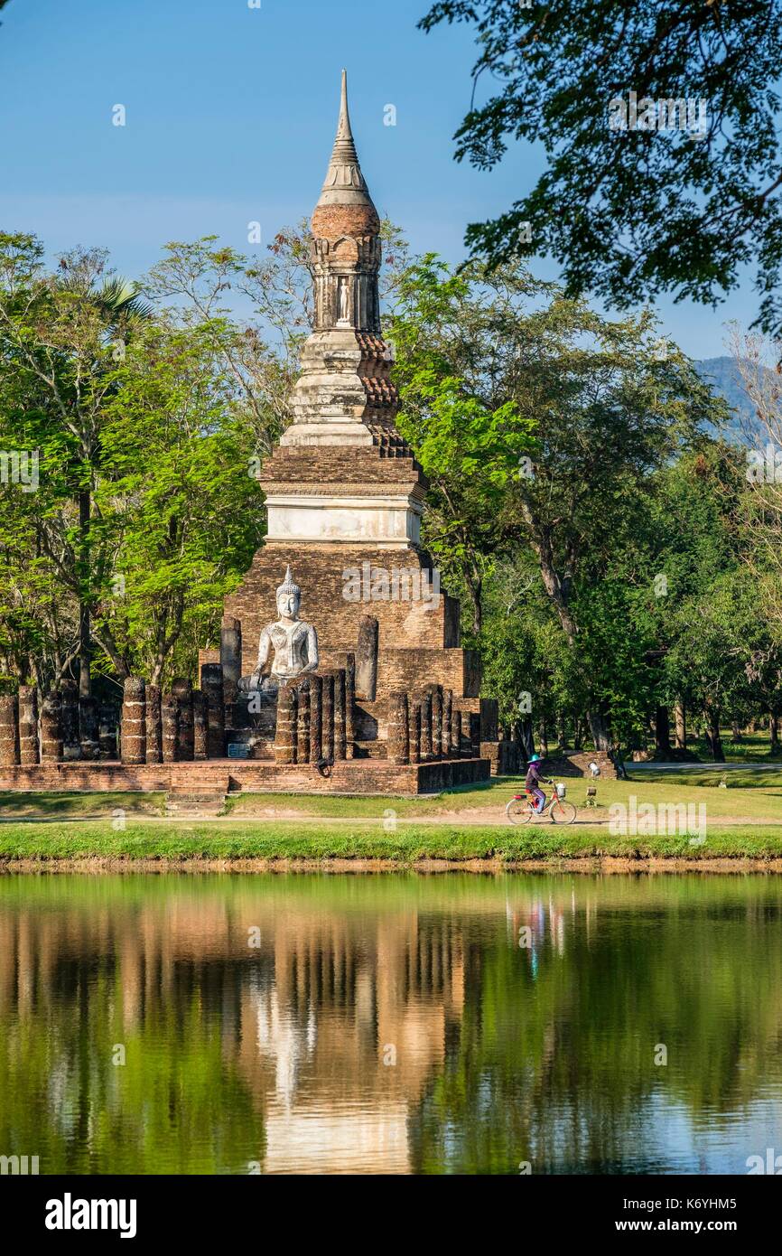 Thailandia, provincia di Sukhothai, Sukhothai Historical Park elencati come patrimonio mondiale dall' UNESCO, Wat Traphang Ngoen Foto Stock