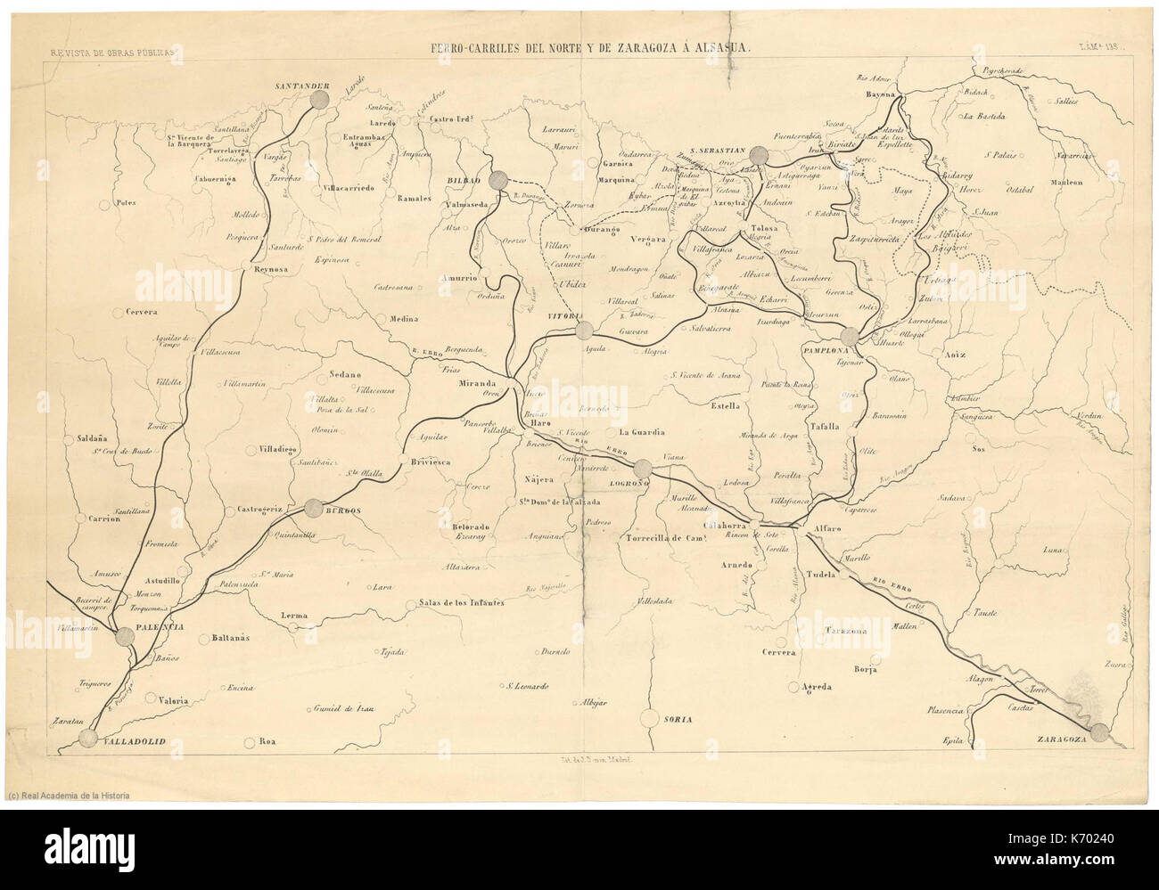 Ferro-carriles del Norte y de Zaragoza a Alsasua Foto Stock