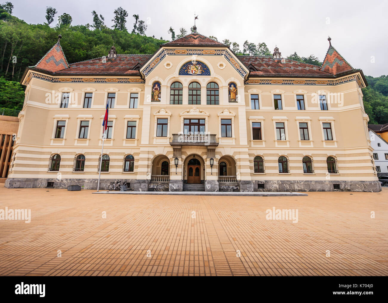 Il palazzo del parlamento a Vaduz, Liechtenstein, l'Europa. Foto Stock