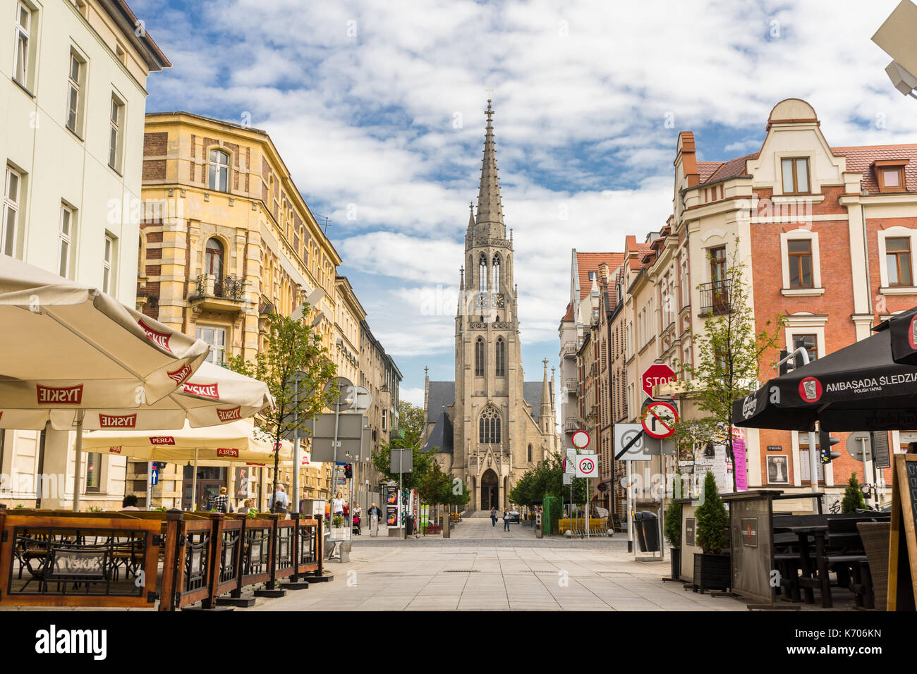 La chiesa di Santa Maria (Kościół Mariacki w Katowicach) a Katowice city centre, Katowice in 2017, Polonia Foto Stock