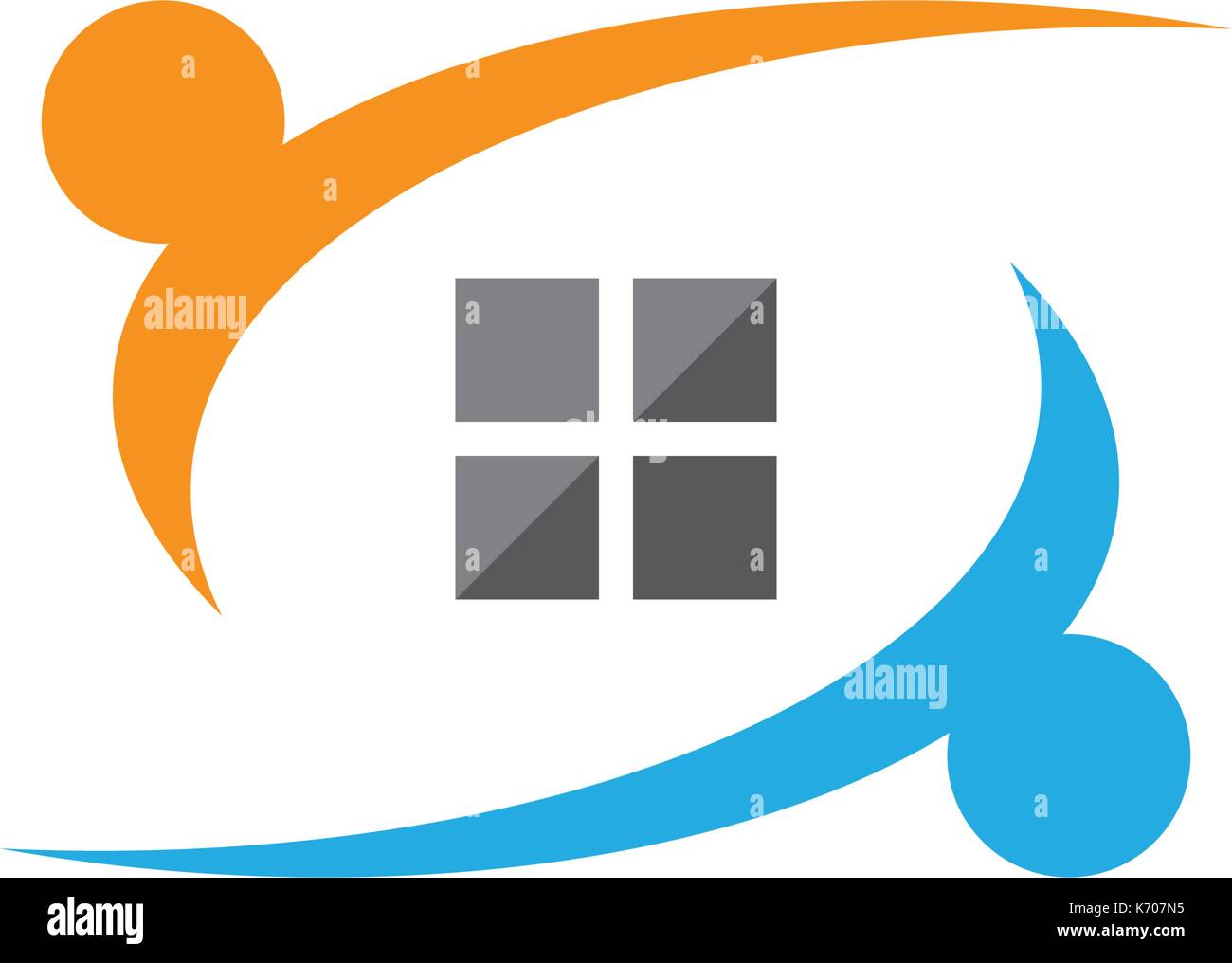 Comunità, rete e icona sociale modello di progettazione. Illustrazione Vettoriale