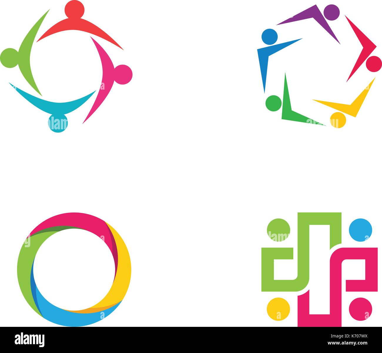 Comunità, rete e icona sociale modello di progettazione. Illustrazione Vettoriale