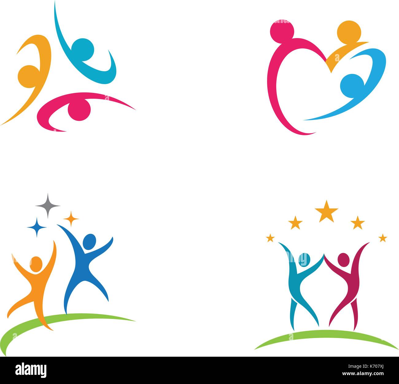 Comunità, rete e icona sociale modello di progettazione. Illustrazione Vettoriale