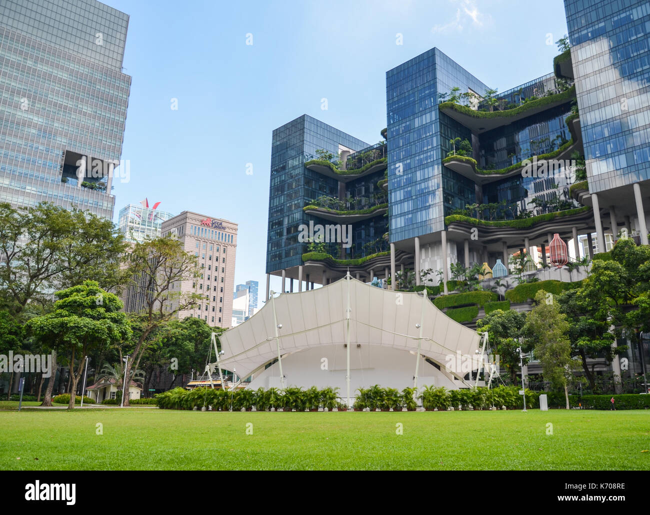 Speakers' Corner a Singapore, l'area dove open-air parlare in pubblico, il dibattito e la discussione sono ammessi. Foto Stock