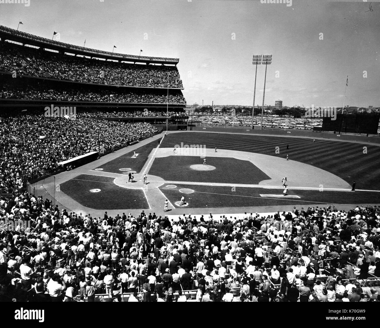 Fotografia di Shea Stadium di New York City, 1965. Foto Stock