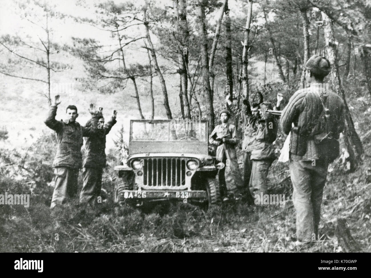 1951, Wonson, Corea del Nord - foto ricevute da Pechino, Cina comunista che mostra la cattura di soldati soldati americani durante la Guerra di Corea. Foto Stock