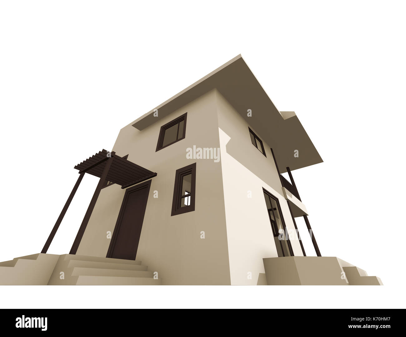 Cottage 3d rendering costruzione Foto Stock