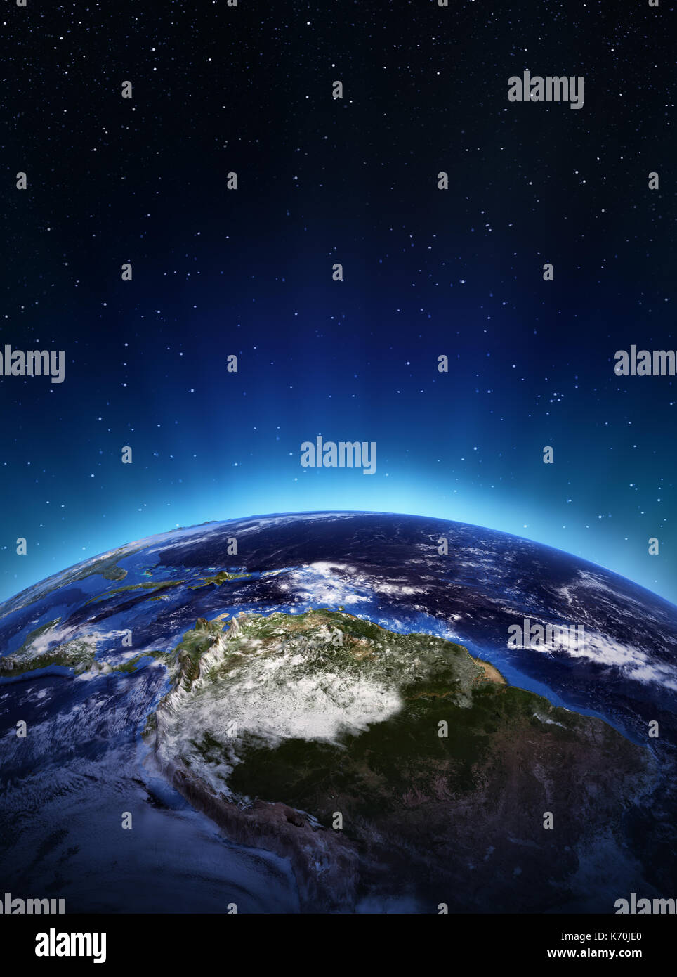 America del sud dallo spazio 3D rendering Foto Stock