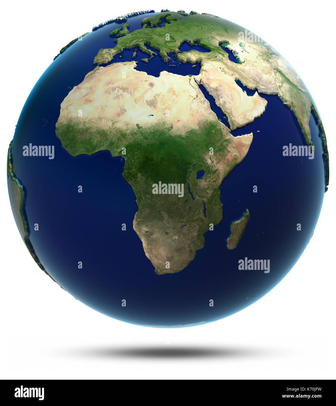 Africa mappa dallo spazio 3D rendering Foto Stock