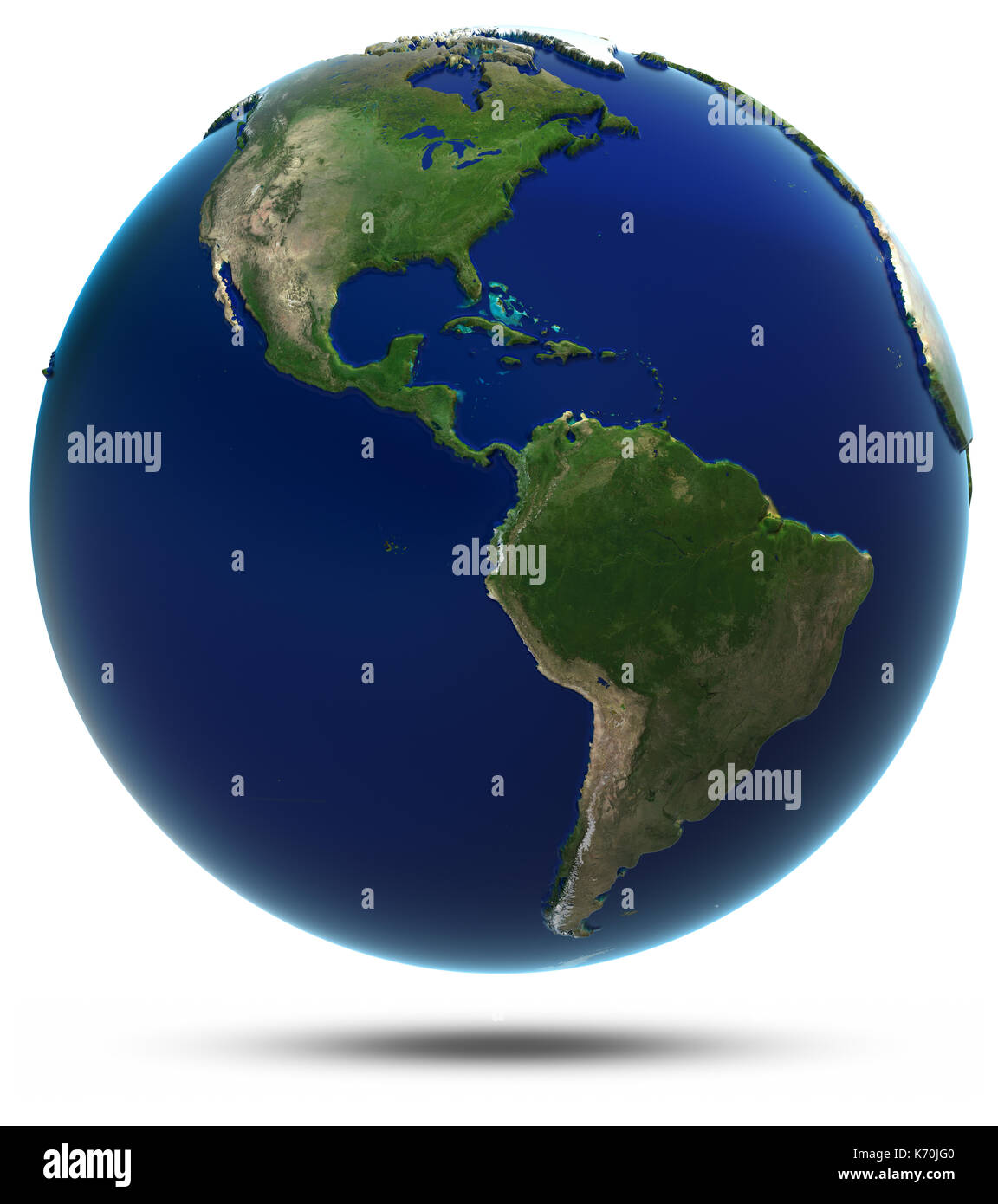 America Mappa mondo 3D rendering Foto Stock