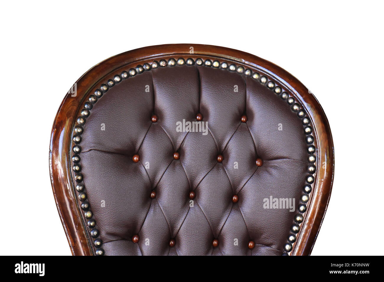 Brown selleria in pelle sulla sedia vintage di sostegno per la schiena Foto Stock