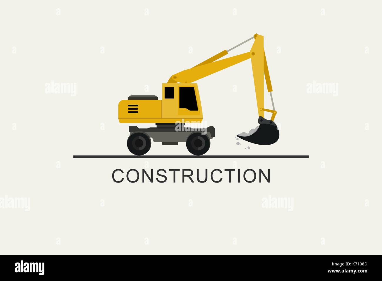 Opere di un escavatore di tipo piatto Illustrazione Vettoriale